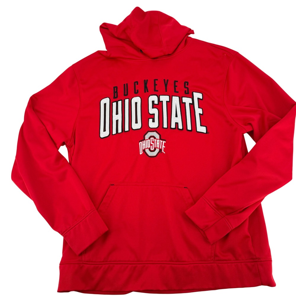 Scarlet & Gray Ohio State‎ Buckeyes Red Hoodie Sweatshirt Men's Size L